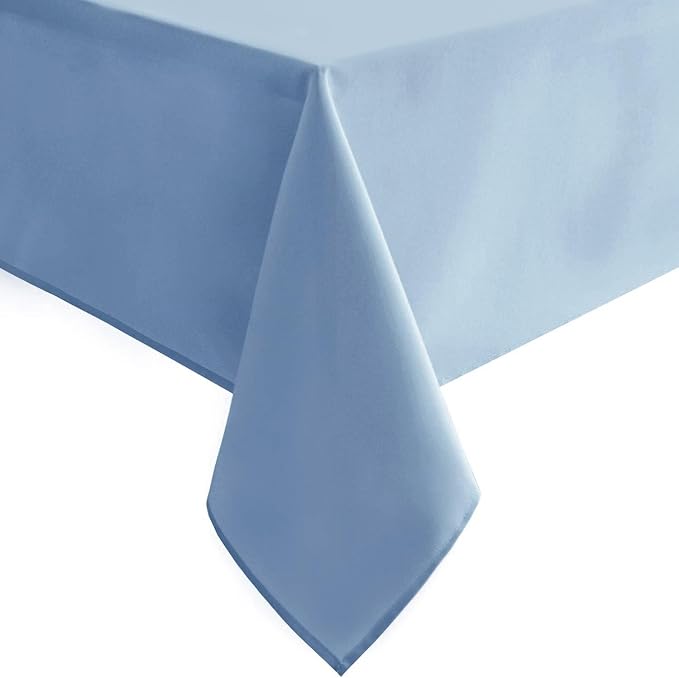 Hiasan Square Tablecloth - Waterproof and Spillproof Dining Room Washable Polyester Table Cloth for Dining Room, 30 x 30 Inch, Dusty Blue