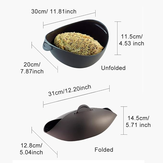Saycker Silicone Bread Bowl,Bread Maker Mold for Baking Bread,Flexible Soft Loaf Pan for Homemade Bread Sourdough,Bakeware Tool for Baking,Easy to Mix,Proof and Bake