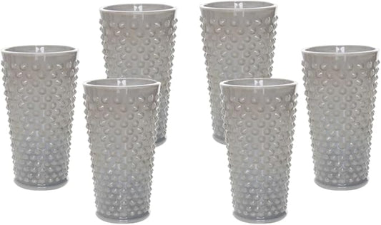 Ice Tea Glass - GiGi Hobnail Pattern - American Made - Mosser Glass USA (6, Marble)