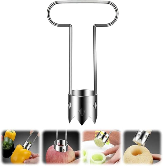 Red Bell Pepper Corer, Stainless Steel Fruite & Vegetable Corer Tool, 1 Count, Size B
