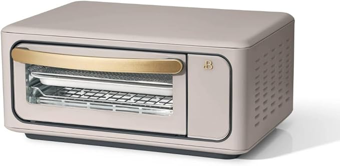 Beautiful by Drew Infrared Air Fry Toaster Oven 1800W with 9-Slice Capacity and Multi-Function Cooking (Porcine Taupe)