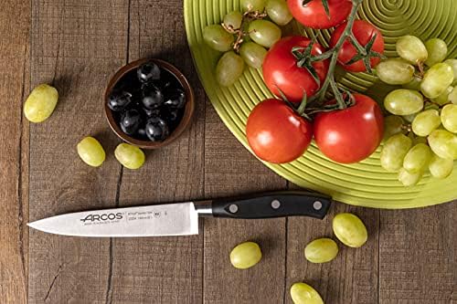 Arcos Forged Chef Knife 6 Inch Stainless Steel. Multi-use Professional Cooking Knife for Cutting Meat and Vegetables. Ergonomic Polyoxymethylene Handle and 150mm Blade. Series Riviera. Color Black