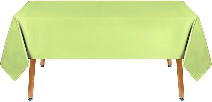 Obstal 210GSM Rectangle Table Cloth - Heavy Duty Water Proof Microfiber Tablecloth, Decorative Fabric Table Cover for Outdoor and Indoor Use (Light Green,60 x 120 Inch)