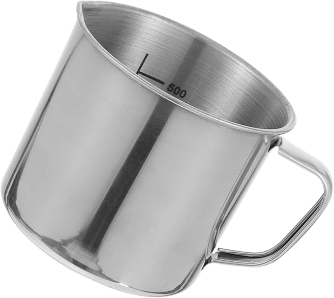 Homoyoyo 500ml Stainless Steel Measuring Cup Scale Lab Beaker for Chemistry Accurate Measuring Cups