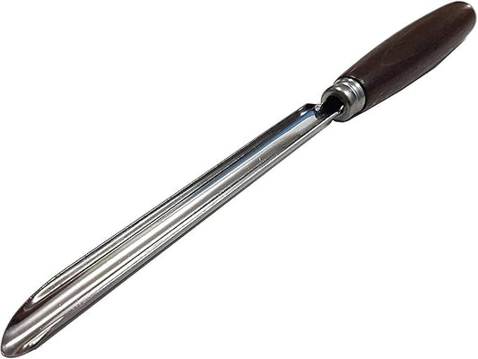 Tredoni 5.7" Zucchini/Cucumber Corer Inox Stainless Steel 14.5cm Eggplant Corer, Wooden Handle, Brown