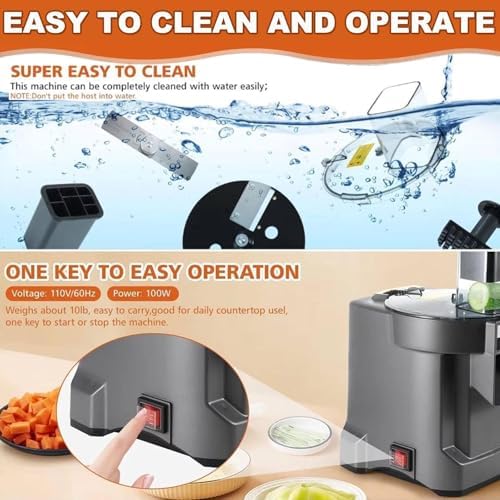 100W Electric Vegetable Chopper - Multi-Function Food Dicer, Slicer & Shredder with Wide Mouth Feed Chute - 4 Cutting Styles for Quick Meal Prep, Ideal Kitchen Gadget