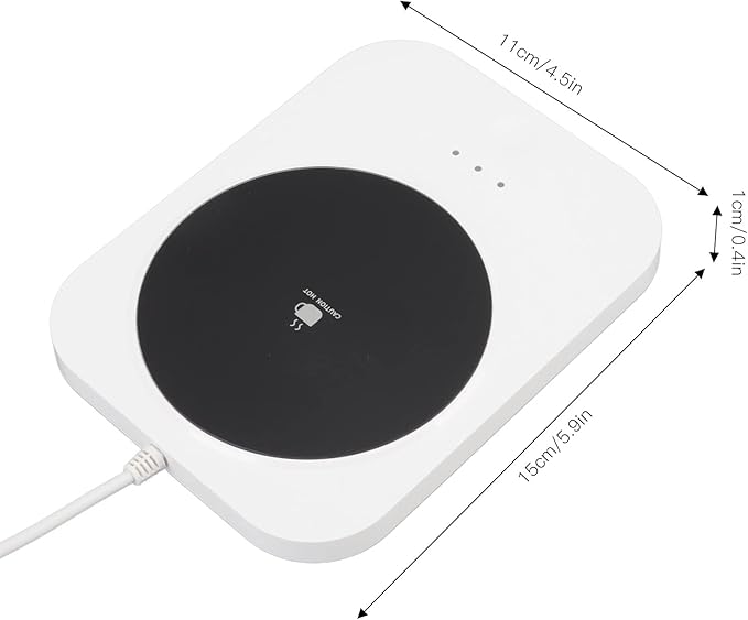 Smart Coffee Mug Warmer, Beverage Warmer Intelligent 55℃ Constant Warm USB Power Supply Coffee Mug Electric Warmer Heating Cup Mat Warmer for Desk 5V White