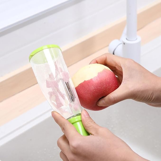 Ximimark 2pc, Premium 2-in-1 Fruit and Vegetable Peeler with Stainless Steel Blade - Multifunctional Kitchen Gadget for Easy Peeling, Slicing, and Storing