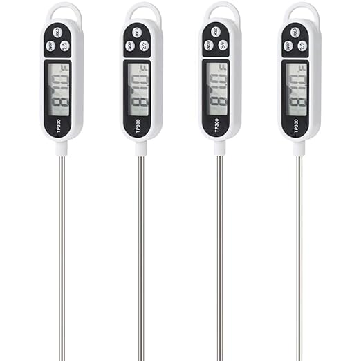 4pcs Candy Thermometer Digital Instant Read for Meat Kitchen Cooking Food Oil Deep Fry BBQ Grill Smoker (4, 9.4inch)