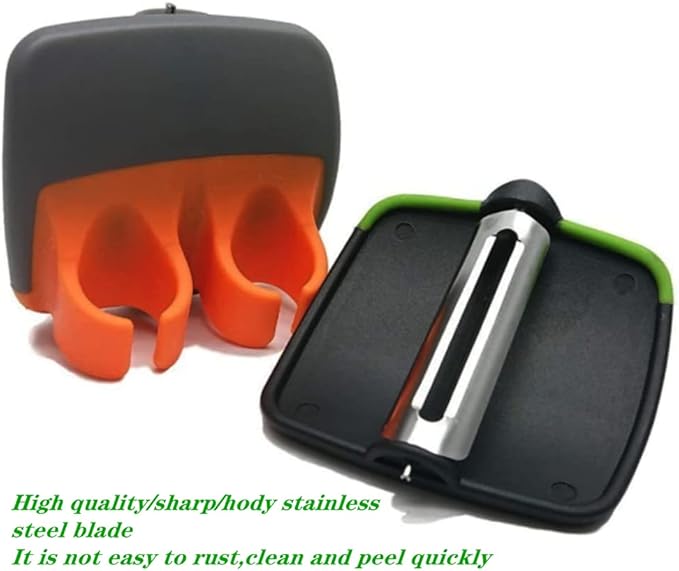 Fruit Vegetable Brush Carrot Washing Brush and Finger Peeler Vegetable Peeler Palm Peeler Set for Fruits, Potatoes, Cucumber, Kitchen Gadgets Set,(Assorted Colors)