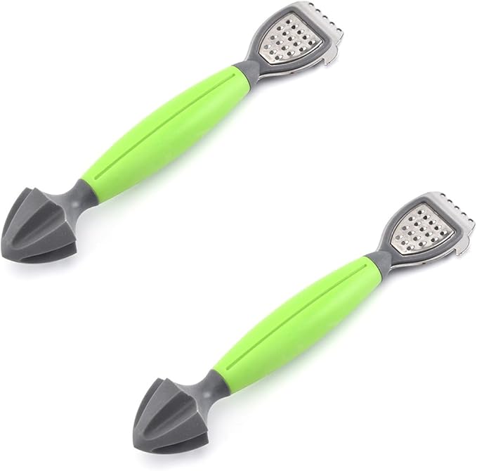 2Pcs Multifunctional Lemon Zester Grater and Juicer with Ergonomic Handle Compacts Kitchen Tool for Cooking Cocktails Portable Lemon Juicer for Outdoor