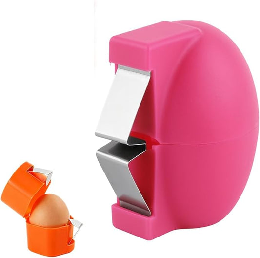 Egg Shell Opener Egg Cracker Tool, 2026 New Eggs Separator for Raw and Hard Boiled Eggs Peeler Shell Remover,Stainless Steel Eggshell Breaker Peeling Tool Portable Kitchen Gadgets (1, Rose Red)