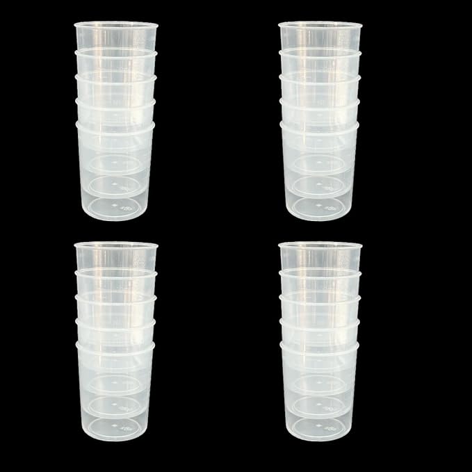 20 Pack 100ml/3.4oz Plastic Liquid Measuring Cups Transparent Mixing Cups Medicine Cups Lab Graduated Beakers Clear Measuring Jugs Set Medium Kitchen Baking Cooking Measure Tool Home