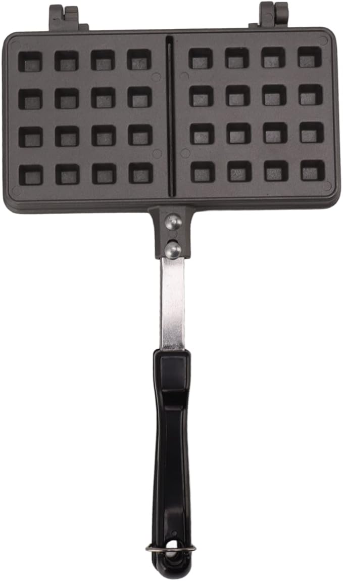 Waffle Maker Pancake Baking Pan, Non Stick Waffle Mold with Flat Bottom, Aluminum Alloy Waffle Iron for Stovetop Cooking, Ergonomic Handle for Easy Grip