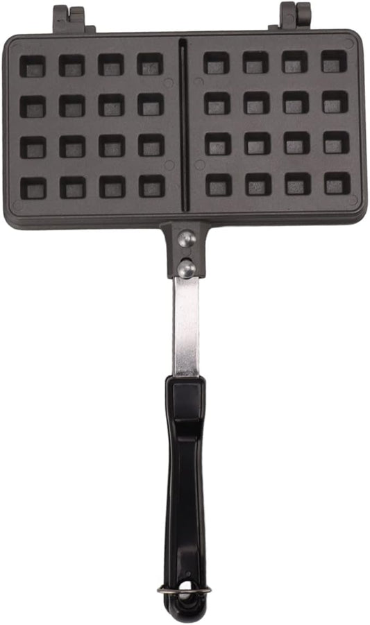 Aluminum Alloy Waffle Maker, Non - Stick Waffle Baking Pan with Flat Bottom and Ergonomic Handle for Stovetop Cooking, Waffle Making Tool for Kitchen Breakfast