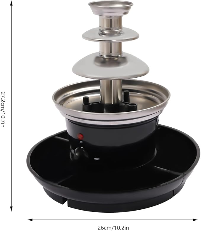 1lb Chocolate Fountain, 3-Tier Party Fountain with Fruit Plate, Chocolate Fondue Fountain for Christmas Birthday Party, 120V 40W