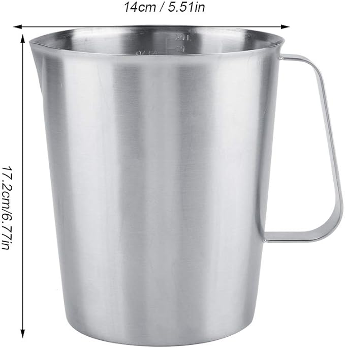 Milk Frothing Pitcher, 2000ml/64oz 8 Cup Milk Frothing Pitcher Latte Cup Large Stainless Steel Measuring Cup Mug Jug for Latte Coffee Art