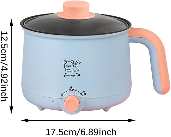 Electric Hot Pot 1.8L Ramen Cooker Cookware Multipurpose Soup Pot Noodles Pot Electric Cooker for Oatmeal Ramen Noodles Steak, Pot