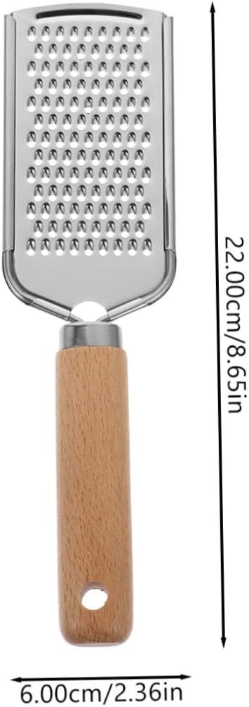 1Pc Stainless Steel Plane Grater Zester with Non Slip Wood Handle Kitchen Gadget for Fruits and Vegetables Easy to Clean for Home Restaurant and Hotel Use