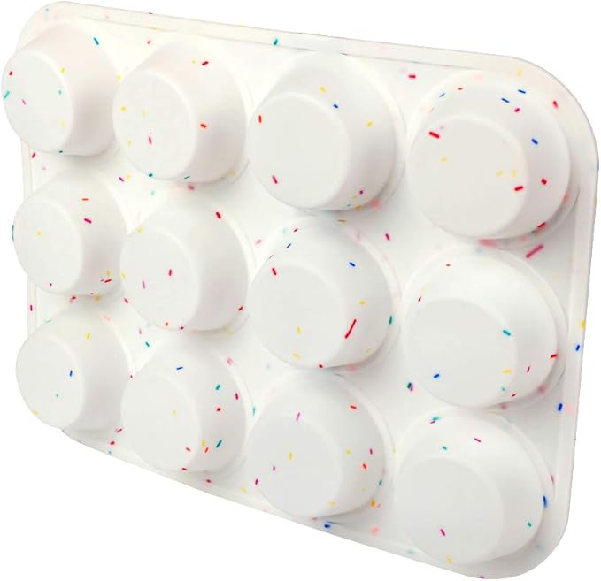 SHEbaking Silicone Muffin Pan Regular 12 Cups Muffin Tin Cupcake Pans for Baking Non-stick Muffin Tray Mold Easy Release,Durable,BPA Free