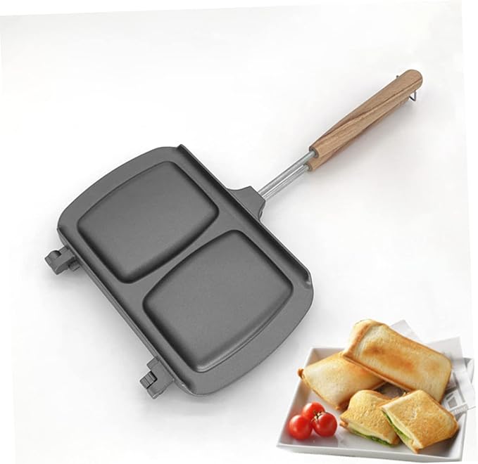 GLEAVI Double Sided Non Stick Sandwich Maker Pan Versatile Breakfast Tool for Stovetop Cooking for Sandwiches Waffles Eggs and More Easy to Use Household Breakfast Machine