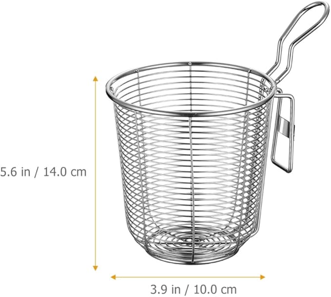Hemoton Stainless Steel Noodle Strainer Heat-Resistant Mesh Colander for Hot Pot Kitchen Supply Pasta Cooking Tool 3.85X3.85X3.74In
