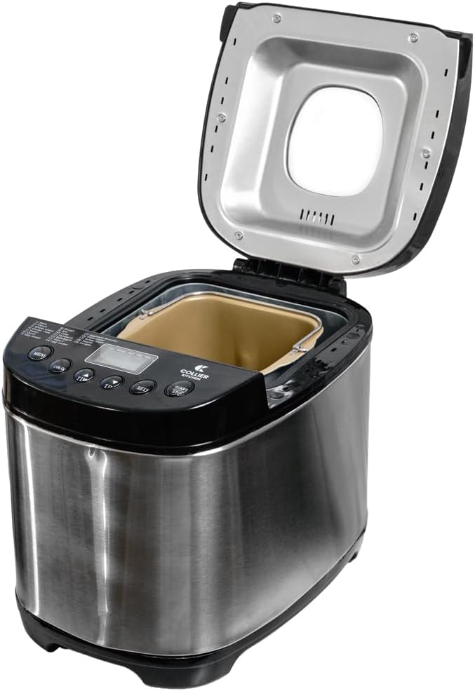 Automatic Bread Maker with Multiple Settings | Compact Bread Machine with Viewing Window and Adjustable Crust Control | Easy Home Bread Maker by Collier Kitchen