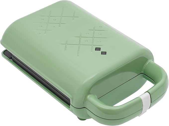Sandwich Maker,Personal Breakfast Machine,Portable Sandwich Maker,Pizza Pockets,Electric Contact Grill Single for Making Sandwiches,Eggs,Bacon (Green)