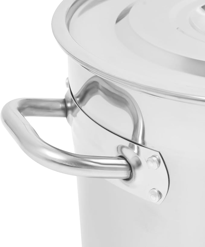 Stainless Steel Stock Pot w/Lid, Commercial Soup Cookware for Home/Restaurant/Hotels, for Stew/Simmering/Soup, Universal Stove Compatible (21L/22.2Qt.)