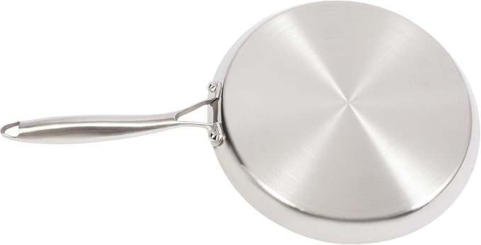 Stainless Steel Crepe Pan 11-inch, Honeycomb Nonstick Pancake Pan with Extended Handle, Multi-Layer Fast Heating Cooking Pan for Gas/Induction Stoves