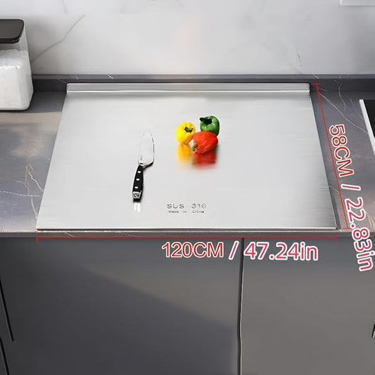 316 Stainless Steel Cutting Board,Cutting Boards for Kitchen,Chopping Board,Large Cutting Board for Chopping Meat,Vegetables,Fruits,Cheese - 47.24 * 22.83in