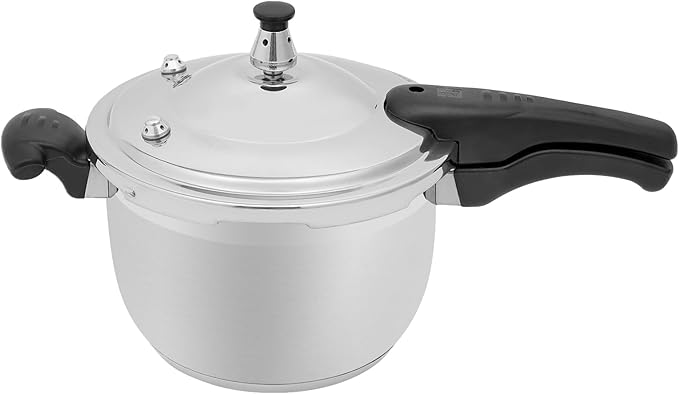 5 L/5.28Qt Pressure Cooker,80Kpa High Pressure Stovetop Cooker with 3-Layer Composite Bottom,304 Stainless Steel Pressure Canner with Double Valves for Commercial & Home Use