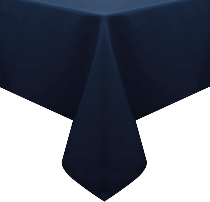 Obstal 210GSM Rectangle Table Cloth, Water Resistance Microfiber Tablecloth, Decorative Fabric Table Cover for Outdoor and Indoor Use (Navy Blue,60 x 60 Inch)