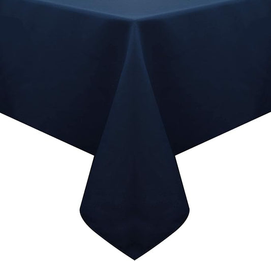 Obstal 210GSM Rectangle Table Cloth - Heavy Duty Water Resistance Microfiber Tablecloth, Decorative Fabric Table Cover for Outdoor and Indoor Use (Navy Blue,60x144 Inch)