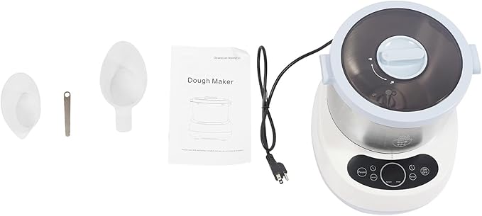 5L Electric Dough Maker with Ferment Function, 230W Dough Mixer with 304 Stainless Steel Bowl for Bread, Pizza, Pasta, 3 Mixing Modes, Timer, US Plug (Blue & White)