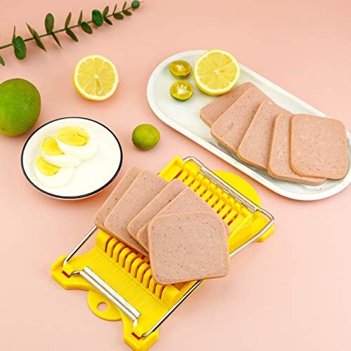 Multifunctional Stainless Steel Luncheon Meat Slicer,Home Slicing and Splitting Tools Food Slicer for Butter Cheese Kiwifruit Strawberry Banana and Cooked Eggs Etc. (Yellow)