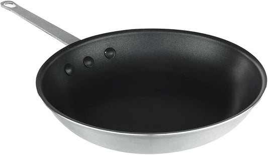 Chef Approved 12" Non-Stick Fry Pan | Fry Sauté Steak Pan Skillet with Firm Grip Riveted Handle for Kitchen Restaurant Diner Catering | Gas Oven Ceramic Cooktop Compatible | Hand Wash Only, Aluminum