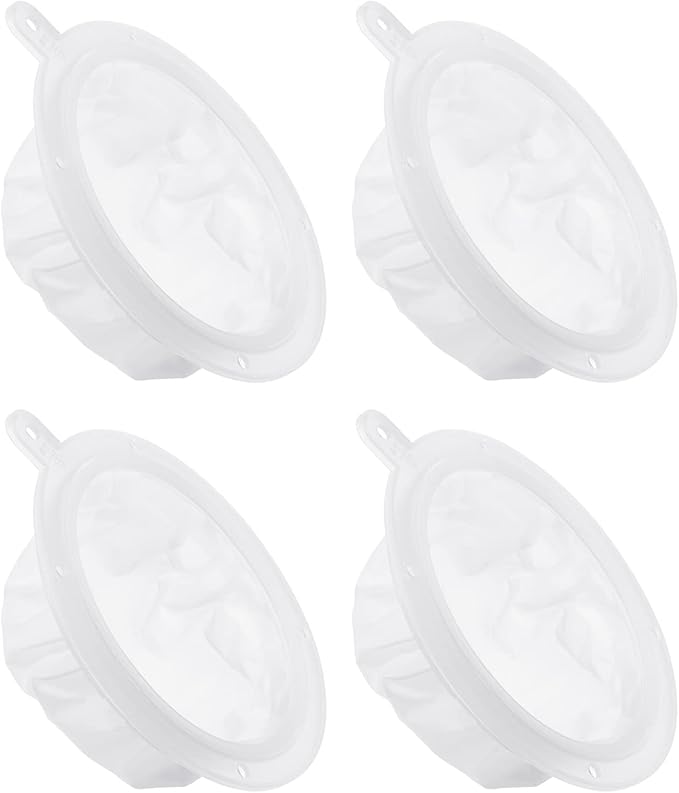 PATIKIL 5.4" O.D. Food Filter Strainer, 4 Pack 300 Mesh Kitchen Mesh Filters Strainers Fine Mesh Sieve for Juice, Coffee, Soy Milk Filtration, White