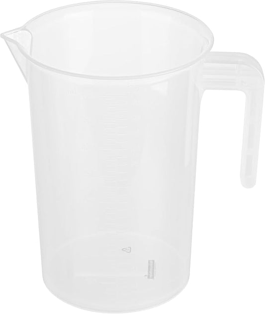 Restaurantware Measuring Cup, 4 Quarts Pack of 1 Conical Spout Liquid Scaling Vessel Embossed Ml and Oz Graduations, Clear Plastic Measuring Cup with Handle, For Cooking Baking For Oil Flour
