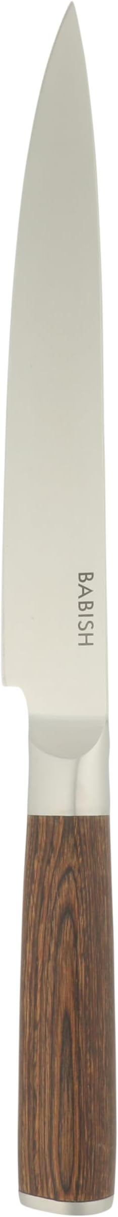 Babish 8-Inch Carving Knife – High-Carbon 1.4116 German Steel Slicing Knife with Dark Pakka Wood Handle, Full-Tang Razor Sharp Blade for Carving Meat, Turkey, Roast & BBQ