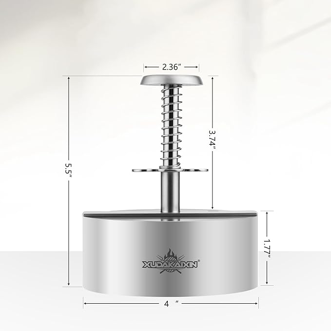 Hamburger press patty maker,304 Stainless Steel Burger Press, Non-Stick Patty-Making molds Suitable for Beef, Vegetables, and Burgers. BPA-Free,Dishwasher Safe (4")