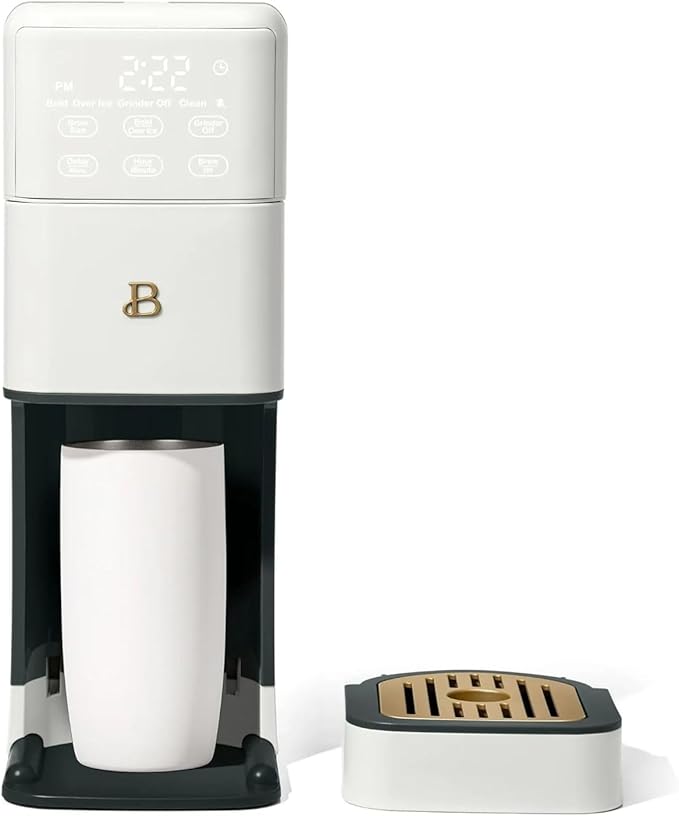 Beautiful Perfect Grind Programmable Single Serve Coffee Maker, Burr Grinder, 64 oz Reservoir, 6 Brew Sizes by Drew Barrymore
