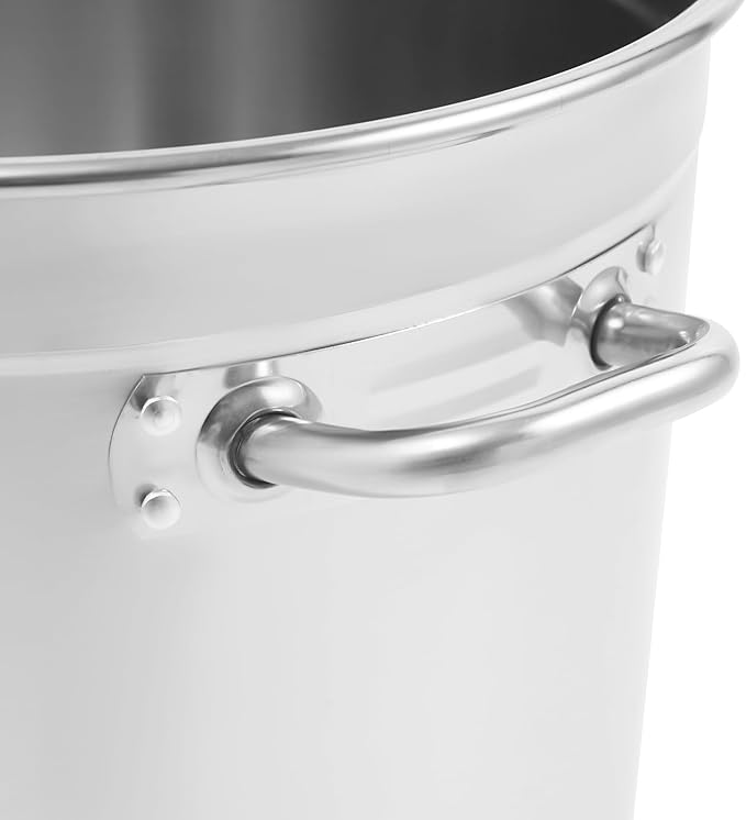 Stainless Steel Stock Pot w/Lid, Commercial Soup Cookware for Home/Restaurant/Hotels, for Stew/Simmering/Soup, Universal Stove Compatible (48L/50.7Qt.)