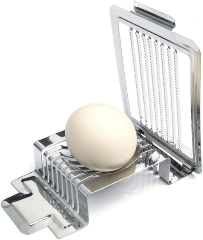 Egg Slicer Heavy Duty Egg Cutter Multi-Function Splitter Slicer Stainless Steel Wire Mushroom Tomato Cutting Silver...