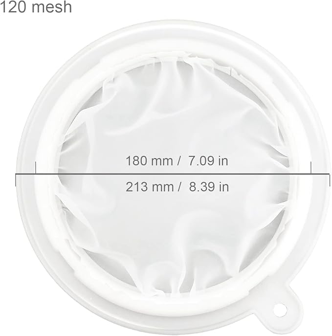 8.4in 120 Mesh Big Nylon Mesh Filter Ultra-Fine Sieve Sediments Strainer for Straining Juice,honey,Tea