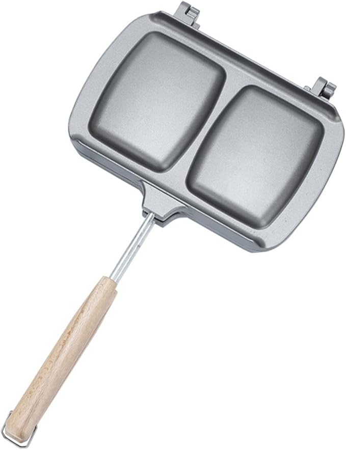 Cabilock Nonstick Double Sided Pan Sandwich Maker Bread Baking Plate Stovetop Press Versatile Kitchen Tool