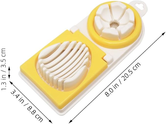 PRETYZOOM Metal Onion Slicer Egg Slicer for Boiled Egg with Stainless Steel Wire, Strawberry Mushroom Cutter Slicer, 2 Slicing Styles (Yellow) Egg Slicing Supplies