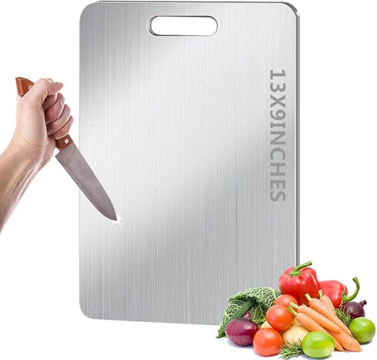 BLOCE Titanium Cutting Board for Kitchen, Non Stick Chopping Board, Upgrade Double Sided Food-Grade Titanium Board for Kitchen for Meat Cheese Vegetable (X-Medium)