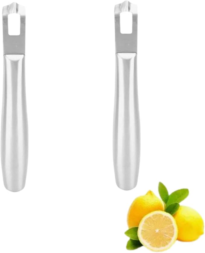 Channel Knife, 2Pcs Lemon Zester Channel Knife Zester Grater Lemon Peeler Orange Peeler Tool Stainless Steel Bar Tool for Home (sliver)