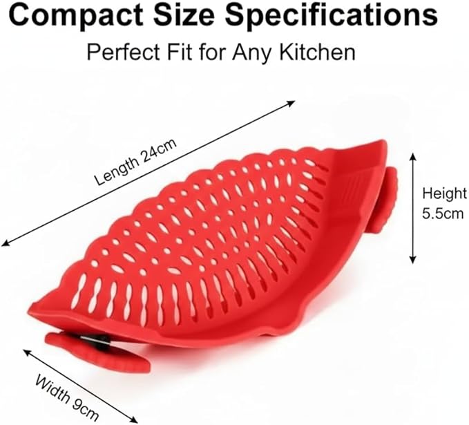Imaginovelty Silicone Clip On Pot & Pan Strainer for Kitchen | Colander, Pasta, Noodle & Spaghetti Food Strainers & Drainers colanders